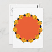 Kürbislaterne Wreath Postkarte (Vorne/Hinten)