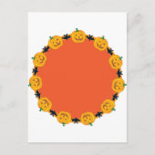 Kürbislaterne Wreath Postkarte (Vorderseite)