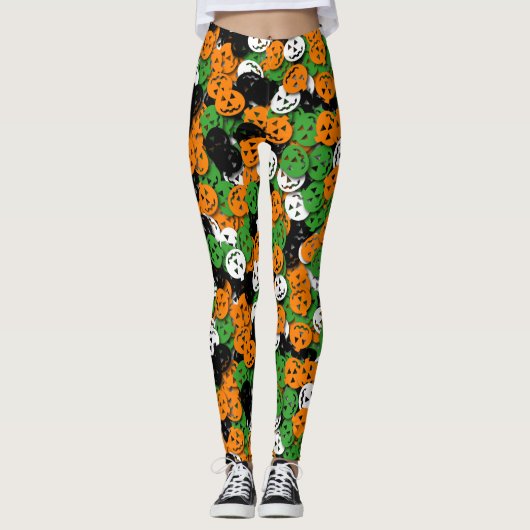 Kürbislaterneconfetti-Gamaschen - multi Leggings (Vorderseite)