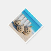 Kürbislaternen am Strand  Serviette (Ecke)