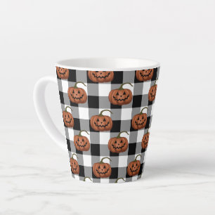 Kürbislaternen auf Buffalo Karo, Halloween Milchtasse