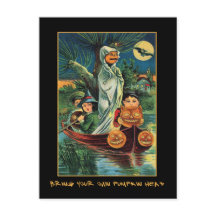 Kürbislaternen auf Wasser Vintage Halloween Blutti