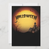 Kürbislaternen Dark House Halloween-Party Einladung (Rückseite)