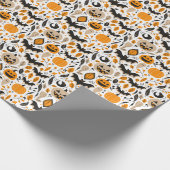 Kürbislaternen Fledermäuse Gespenster Herbst niedl Geschenkpapier (Ecke)