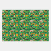 Kürbislaternen Fledermäuse Gespenster Herbst niedl Geschenkpapier Set (Vorderseite 3)