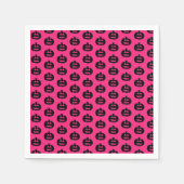 Kürbislaternen in Schwarz und Rosa Serviette (Vorderseite)