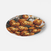 Kürbislaternen Pappteller (Schrägansicht)