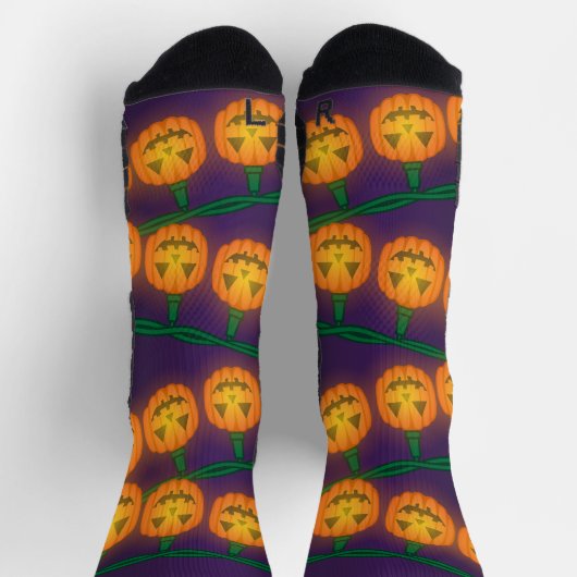 Kürbislaternenlichter Socken (Oben)