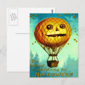 Kürbisluftballon Postkarte (Vorne/Hinten)