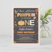 Kürbismädchen - erste Geburtstagsfeier Einladung (Stehend Vorderseite)