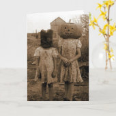 Kürbismädchen mit dem schwarzen Sack Karte (Gelbe Blume)