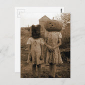 Kürbismädchen mit schwarzem Sack Postkarte (Vorne/Hinten)