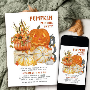 Kürbismalerei Rustikale Farmhouse Halloween-Party Einladung