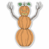 Kürbismann Halloween Kunst Aufkleber (Vorderseite)