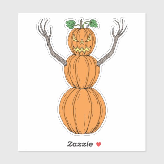 Kürbismann Halloween Kunst Aufkleber (Blatt)