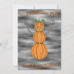 Kürbismann Halloween-Kunst Einladung