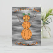 Kürbismann Halloween-Kunst Einladung (Stehend Vorderseite)