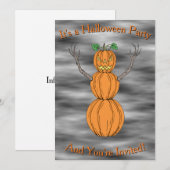 Kürbismann Halloween-Kunst Einladung (Vorne/Hinten)