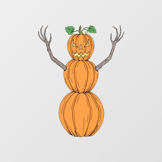 Kürbismann Halloween-Kunst Fensteraufkleber (Blatt)