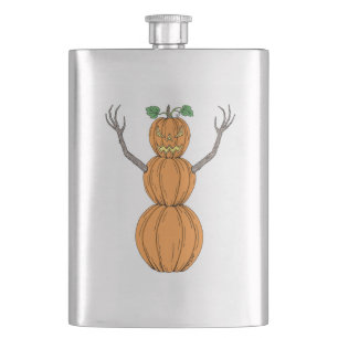 Kürbismann Halloween-Kunst Flachmann