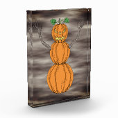Kürbismann Halloween-Kunst Fotoblock (Links)