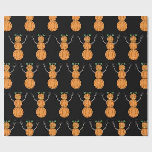 Kürbismann Halloween-Kunst Geschenkpapier (Flach)