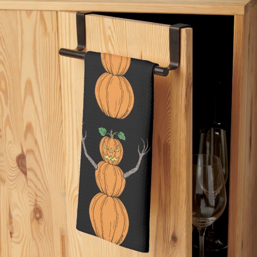 Kürbismann Halloween Kunst Geschirrtuch (Drittel gefaltet)
