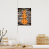 Kürbismann Halloween-Kunst Poster (Küche)