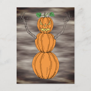 Kürbismann Halloween-Kunst Postkarte