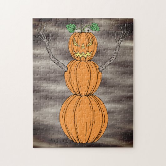 Kürbismann Halloween-Kunst Puzzle (Vertikal)