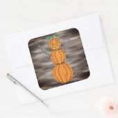 Kürbismann Halloween-Kunst Quadratischer Aufkleber (Umschlag)