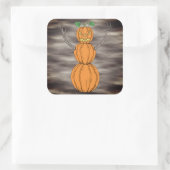 Kürbismann Halloween-Kunst Quadratischer Aufkleber (Tasche)