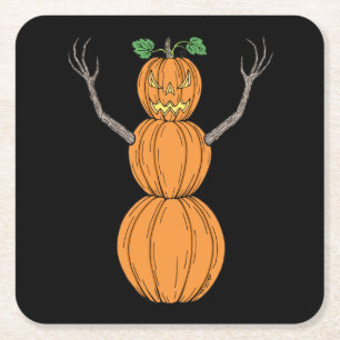 Kürbismann Halloween-Kunst Rechteckiger Pappuntersetzer