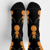 Kürbismann Halloween-Kunst Socken (Oben)