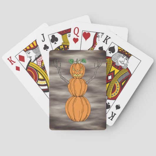 Kürbismann Halloween-Kunst Spielkarten (Rückseite)