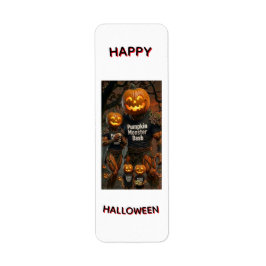 Kürbismonster-Bash-Halloween-Rücksendeetikett
