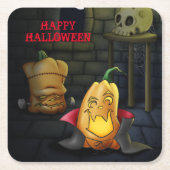 Kürbismonster Halloween-Untersetzer Rechteckiger Pappuntersetzer (Vorderseite)