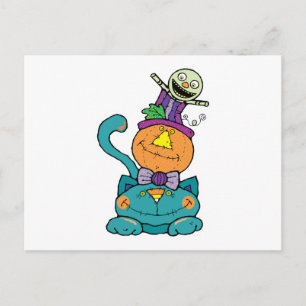 Kürbismonsterkatze Postkarte