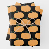 Kürbismuster auf schwarz geschenkpapier set (Beispiel)