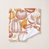 Kürbismuster Badhandtuch Set (Waschlappen)