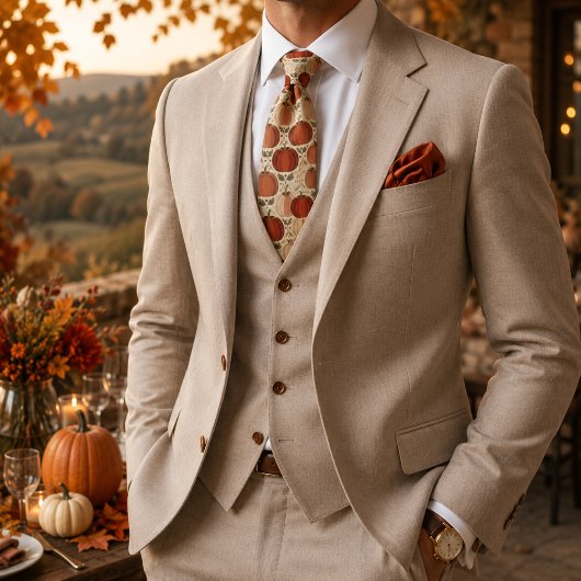 Kürbismuster Boho-Stil Krawatte