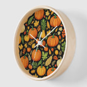 Kürbismuster Erntetag Herbst Uhr (Winkel)
