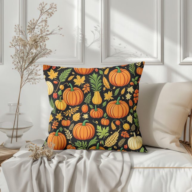 Kürbismuster Erntezeit Herbstdekor Kissen (Von Creator hochgeladen)