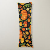 Kürbismuster Erntezeit Herbstdekor Seitenschläferkissen (Vorderseite Vertikal)