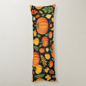 Kürbismuster Erntezeit Herbstdekor Seitenschläferkissen (Rückseite (Vertikal))