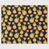 Kürbismuster für Wasserfarbe Schwarzer Hintergrund Geschenkpapier (Flach)