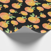 Kürbismuster für Wasserfarbe Schwarzer Hintergrund Geschenkpapier (Ecke)