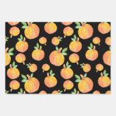 Kürbismuster für Wasserfarbe Schwarzer Hintergrund Geschenkpapier Set (Vorderseite 3)