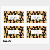 Kürbismuster für Wasserfarben Schwarze Hintergrund Rechteckiger Aufkleber (Blatt)