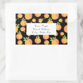 Kürbismuster für Wasserfarben Schwarze Hintergrund Rechteckiger Aufkleber (Tasche)